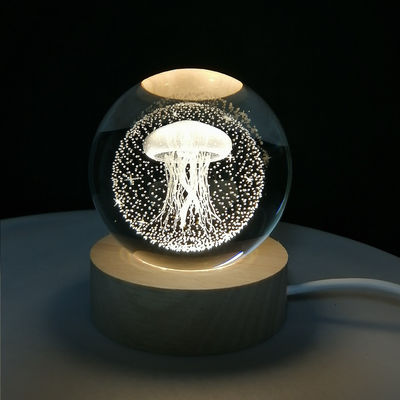 カラフルな照明 装飾 USB 輝く 3D アート 水晶ボール ガラス ナイトライト テーブルランプ